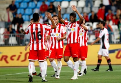 Uche celebra su gol ante el Mallorca.