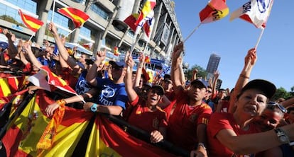 Seguidores de la selección española en Kiev.