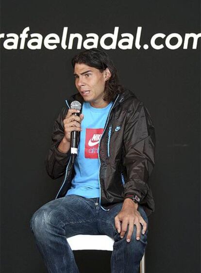 Rafa Nadal, en la presentación de su página web en Barcelona