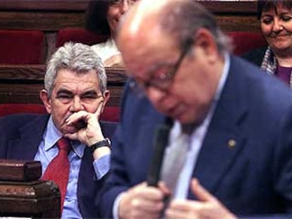 Maragall y Pujol, durante una sesión de control al Gobierno catalán.