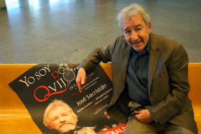 El actor José Sacristán, durante la presentación del montaje 'Yo soy Don Quijote de La Mancha'.