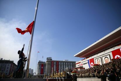 Celebración del 70 aniversario de Corea del Norte en Pyongyang.