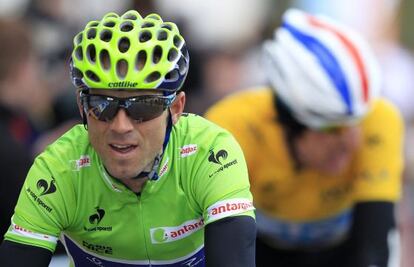 Valverde, cruza la meta de la quinta etapa de la París-Niza, disputada entre Onet le Chateau y Mende