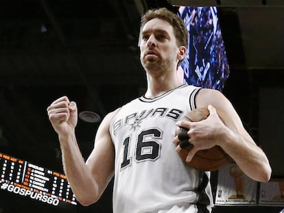 Pau Gasol, en un partido Spurs-Grizzlies.