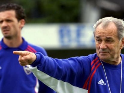 Boškov com Mijatović durante um treinamento em 2000.