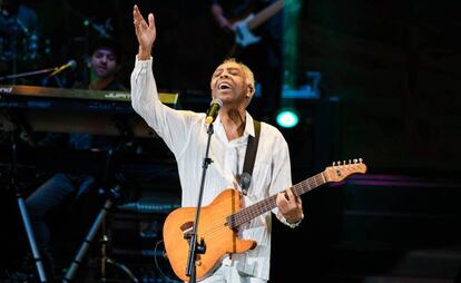 Gilberto Gil em show em São Paulo.