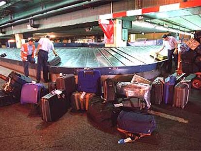Zona de distribución de equipajes del aeropuerto de Madrid-Barajas.