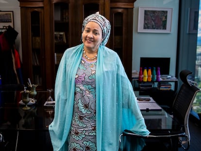 Amina Mohammed, Vicepresidenta General de la ONU en la sede de la universidad IE en el Paseo de la Castellana, Madrid, el pasado 1 de noviembre.