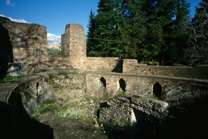 Restos de la mansión que el poeta latino Horacio se hizo construir cerca del río Aniene, un afluente del Tíber.