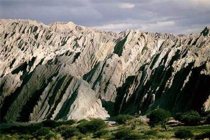 Formaciones rocosas cerca de Angastaco, en los valles calchaquíes de la provincia de Salta, Argentina.