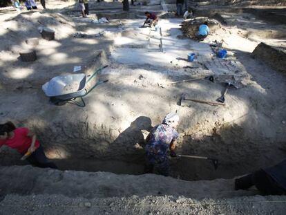 Estado de las excavaciones de la trinchera en Madrid. 