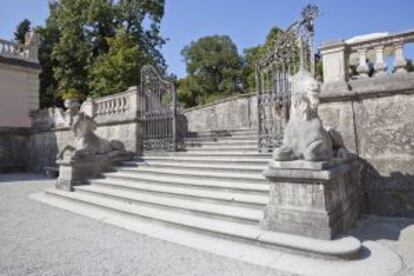 Escalones de los jardines de Mirabell, en Salzburgo, convertidos en una escala musical en 'Sonrisas y lágrimas'.