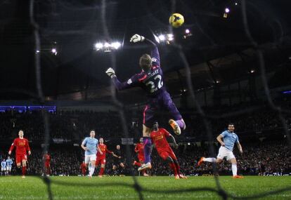 El delantero del City Alvaro Negredo momentos antes del gol al Liverpool. (26/12/2013).