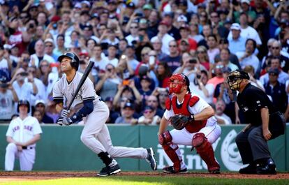 Jeter, durante su último partido, ante los Red Sox.