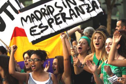 Manifestación de estudiantes contra los recortes educativos celebrada ayer en Madrid.