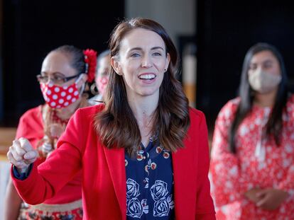 La primera ministra de Nueva Zelanda, Jacinda Ardern, durante un acto del Partido Laborista, el pasado 3 de octubre en Auckland.