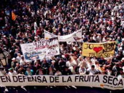 Lleida, 15.4.2000 Unas 4000 personas se manifestaron en LLeida convocados por la Unió de Pagesos y en defensa de los frutos secos Foto de Herminia Sirvent
