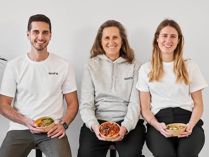 Albert Solé, Nora Barata y Nora Vallcorba, fundadores de Nora Real Food.