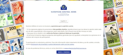 Interfaz de la encuesta del BCE