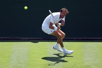 Medvedev, durante su partido de la primera ronda contra Bonzi.