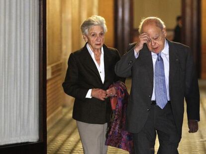 Jordi Pujol i Marta Ferrusola al Parlament.