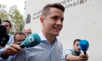 Ander Herrera llega al juzgado de Valencia.