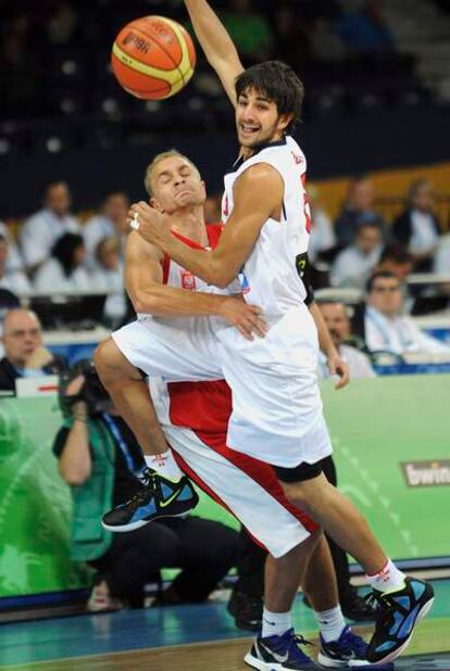 Ricky Rubio, durante un momento del partido ante Polonia.