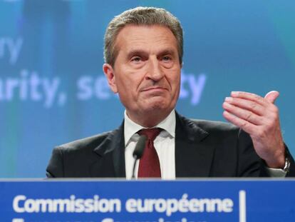 El comisario europeo de Presupuestos, Günther Oettinger.