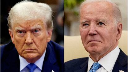 Una composición fotográfica de Donald Trump y Joe Biden.