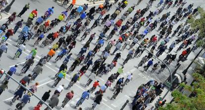 Manifestación de ciclistas en Valencia.