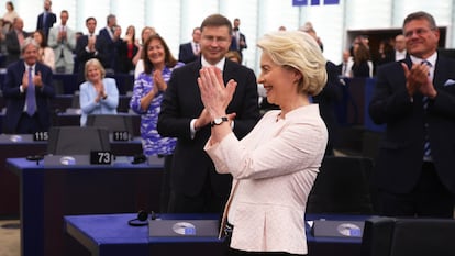 La presidenta de la Comisión Europea, Ursula von der Leyen, el pasado 18 de julio en Estrasburgo.