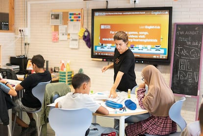 Alumnos en una escuela de Barcelona.