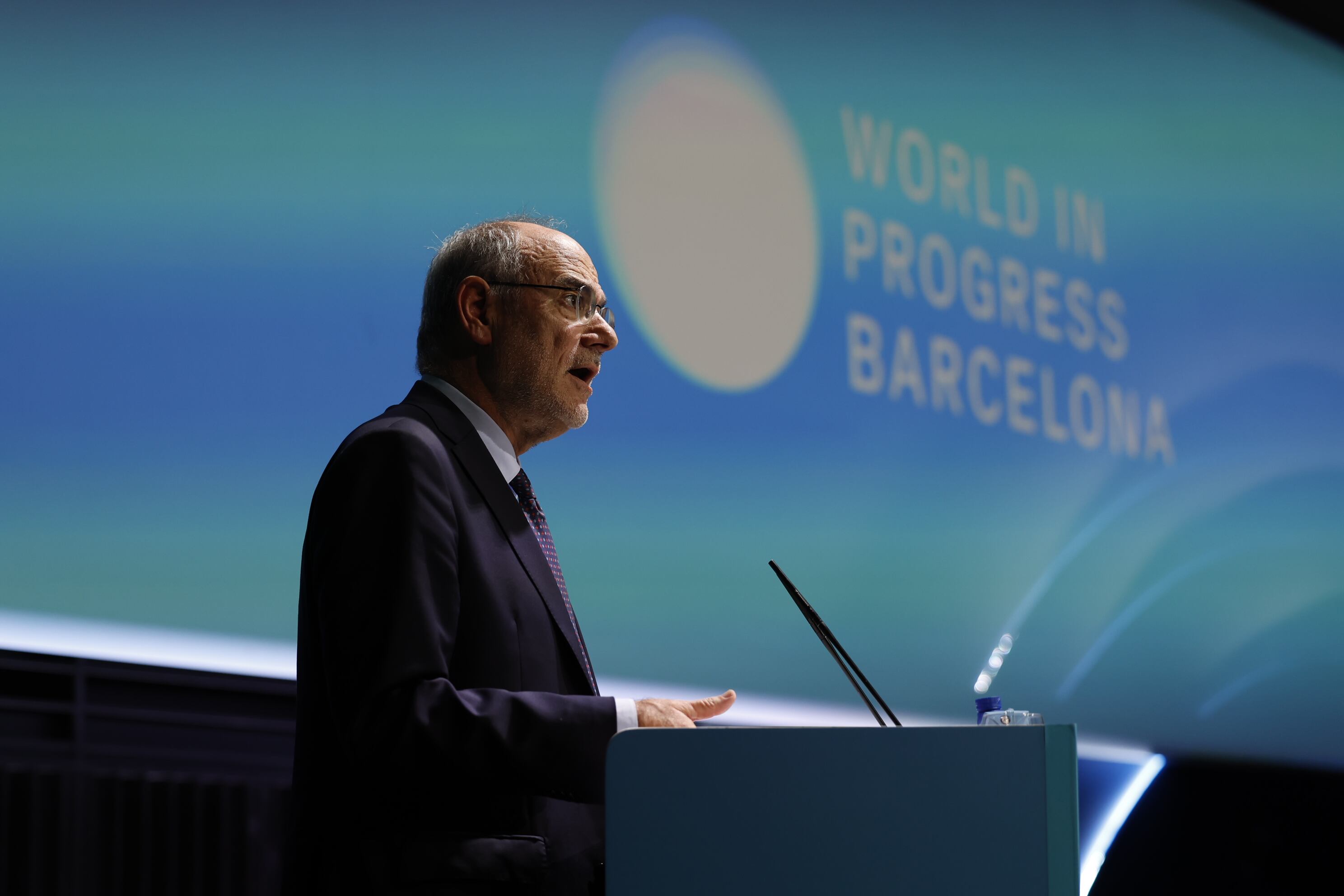 Jaume Duch Guillot, consejero de la Unión Europea y Acción Exterior de la Generalitat de Catalunya, durante su intervención en 'La mirada a Europa del nuevo Gobierno catalán', este lunes en el foro Wolrd in Progress.