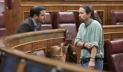 Pablo Iglesias en el Congreso de los Diputados. 