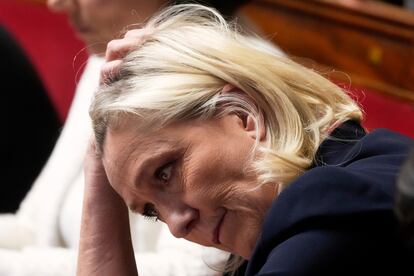 La líder del partido de extrema derecha Reagrupamiento Nacional (RN), Marine Le Pen