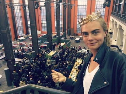 Cara Delevingne en el primer día del rodaje de su nueva película.