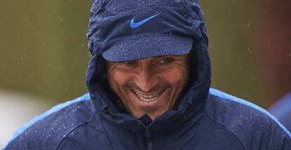 Luis Enrique, durante un entrenamiento de esta semana.