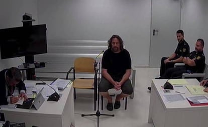 Xavier Buigas, uno de los 'cdr' detenidos, durante su declaración en la Audiencia Nacional.