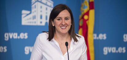 La consejera portavoz, Mar&iacute;a Jos&eacute; Catal&agrave;, tras el pleno del Consell.