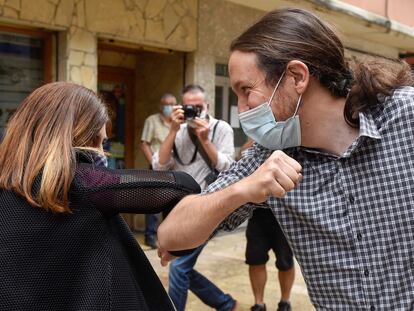 Pablo Iglesias, líder de Podemos, durante un acto de campaña en las pasadas elecciones vascas.