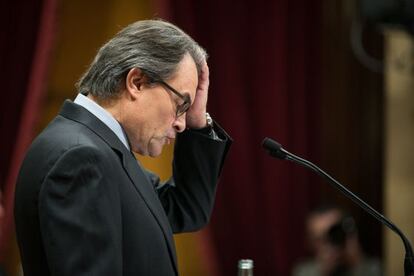 Artur Mas, durante el debate de investidura del 9 de noviembre.