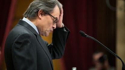 Artur Mas, durant el debat d'investidura del 9 de novembre.