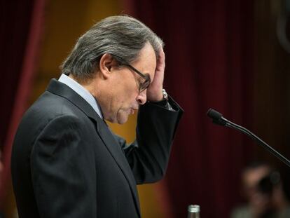 Artur Mas, durant el debat d'investidura del 9 de novembre.