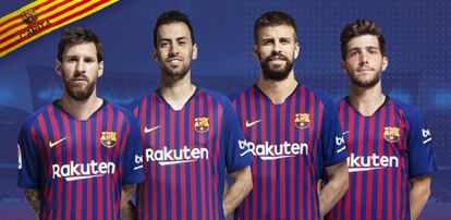 Messi, Busquets, Piqué y Sergi Roberto, los capitanes.