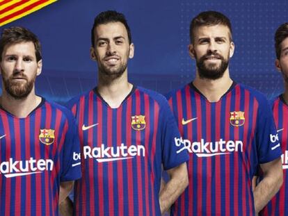 Messi, Busquets, Piqué y Sergi Roberto, los capitanes.