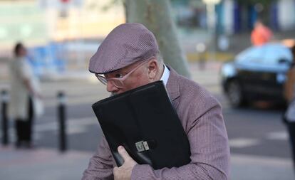 El comisario jubilado Villarejo, en los juzgados de Plaza de Castilla en junio de 2017.