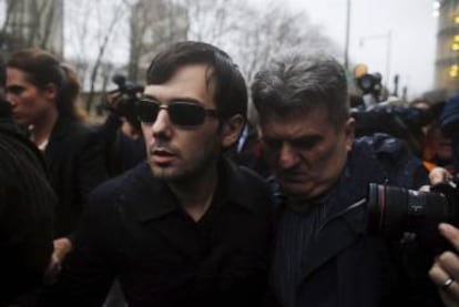 Martin Shkreli tras una de sus vistas en el Tribunal Federal de Estados Unidos, en Nueva York, en diciembre de 2015,