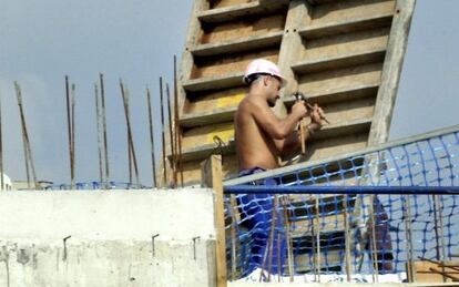 Un treballador de la construcció.