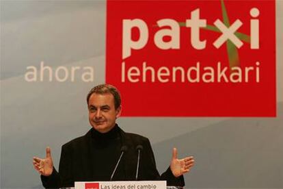 José Luis Rodríguez Zapatero, durante su intervención en el Palacio Kursaal de San Sebastián.