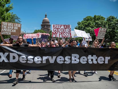 Una manifestación en Austin contra la nueva ley sobre el aborto en Texas, el pasado 28 de mayo.